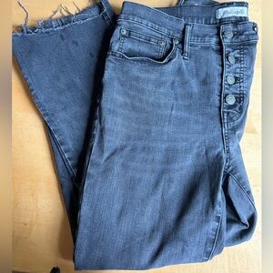 Madewell Stretxh Cali Demi Boot with raw hem. Black wash. Size 30